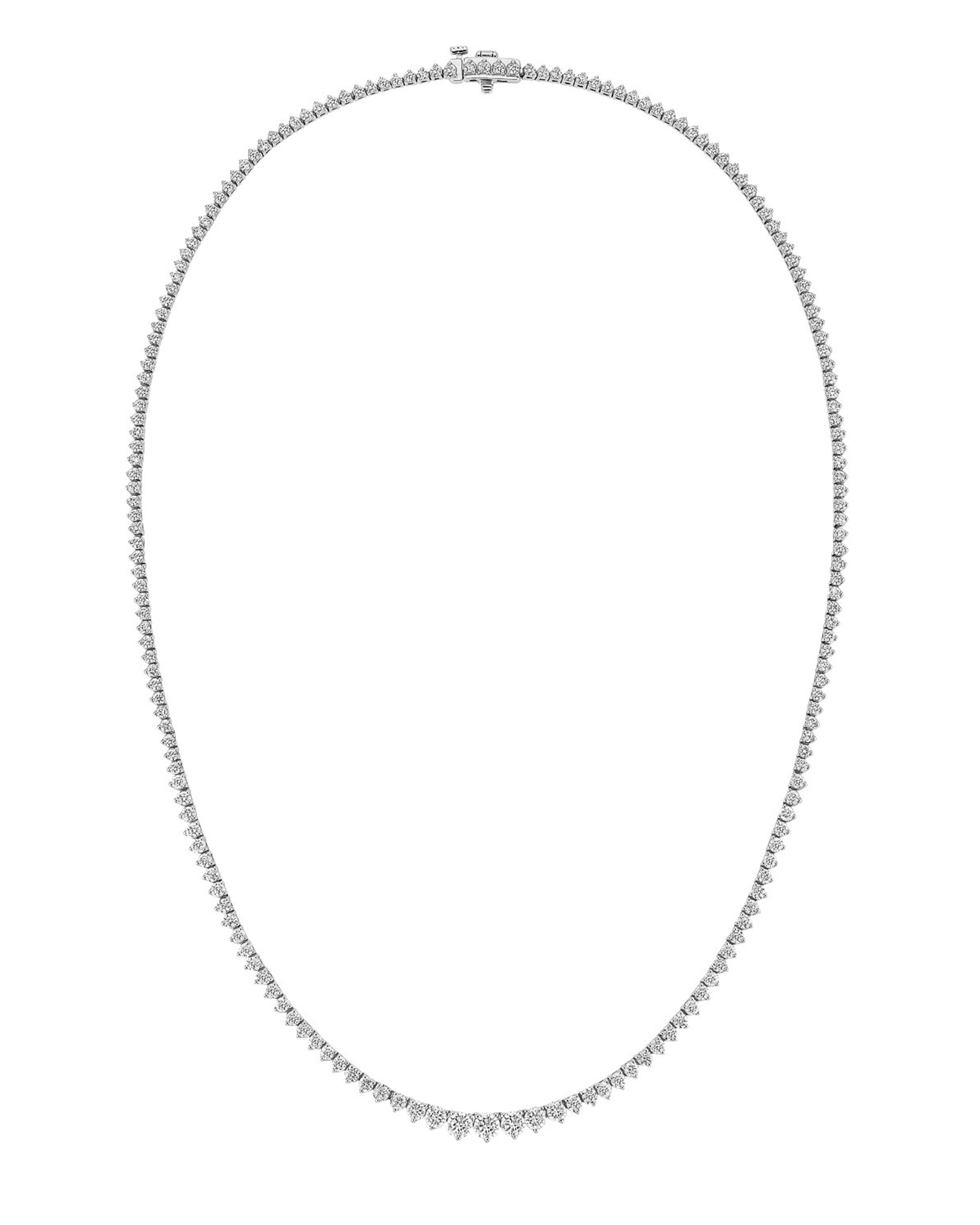 8.30ct Graduated Round Lab-Grown Diamond Tennis Necklace