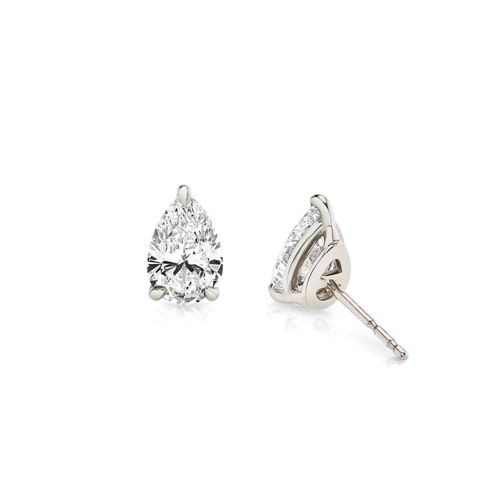 Pear Cut Diamond Stud Earrings