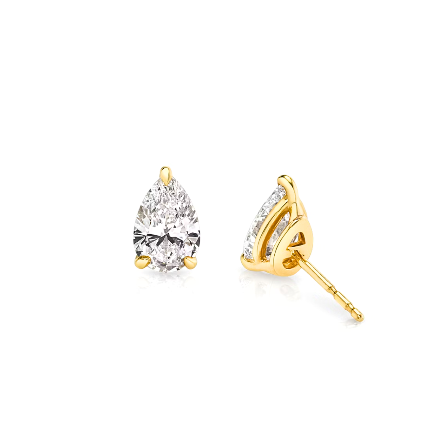 Pear Cut Diamond Stud Earrings