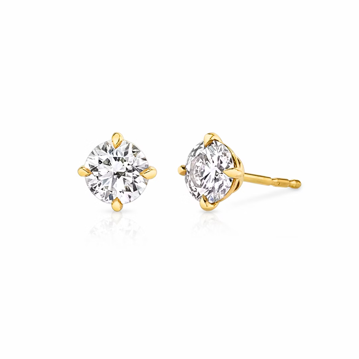 Round Diamond Stud Earrings