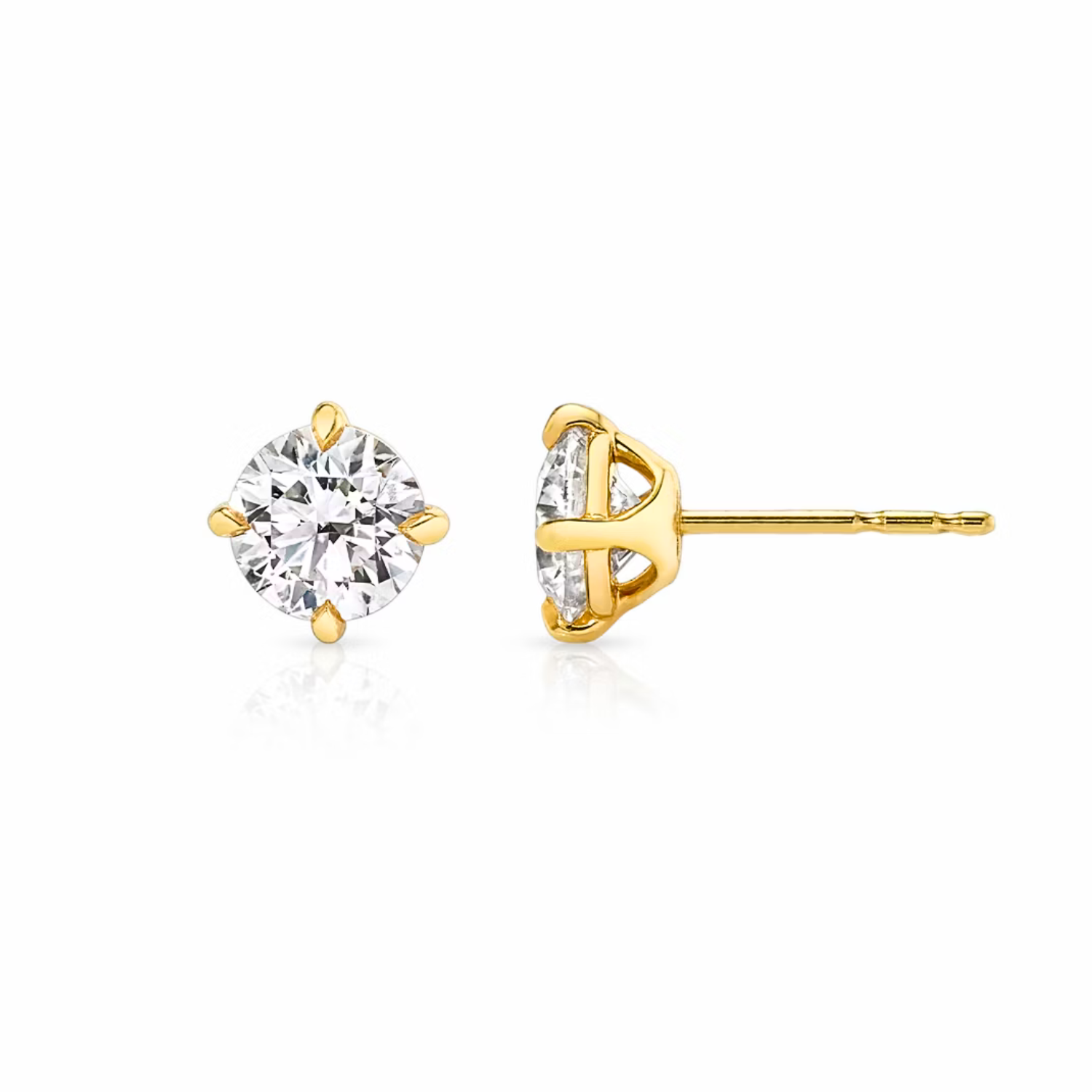 Round Diamond Stud Earrings