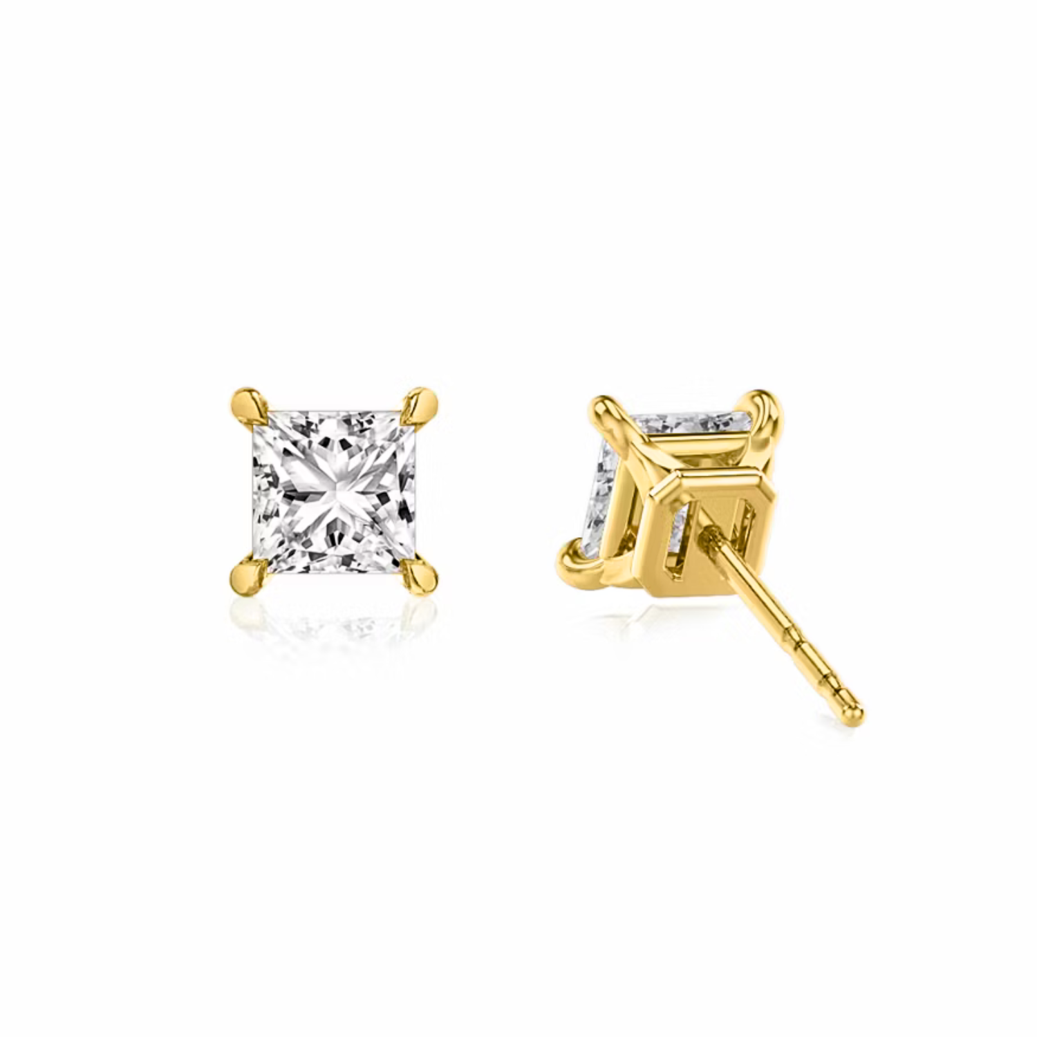 Princess Cut Diamond Stud Earrings