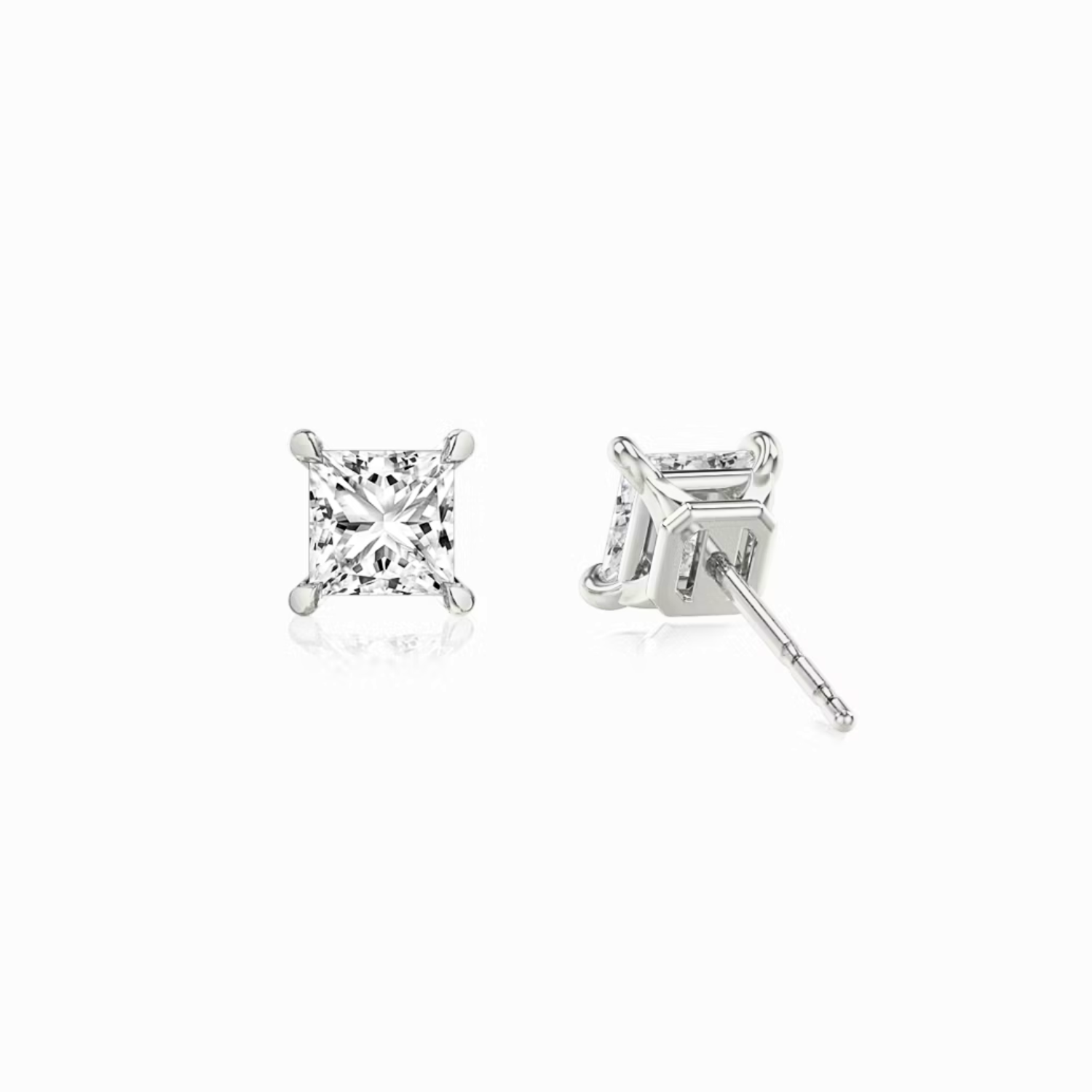 Princess Cut Diamond Stud Earrings