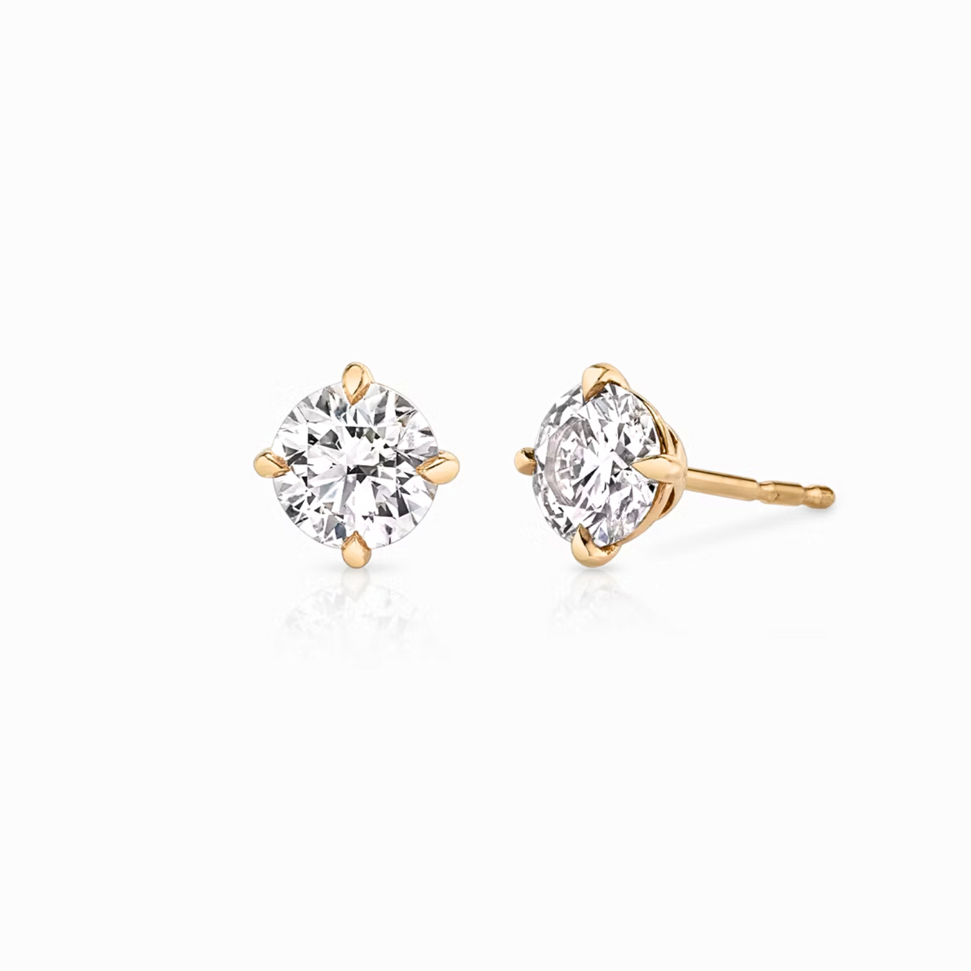 Round Diamond Stud Earrings