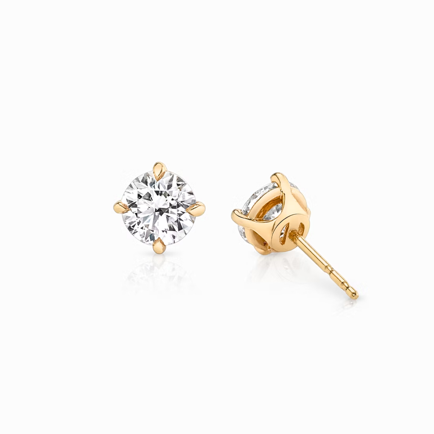 Round Diamond Stud Earrings