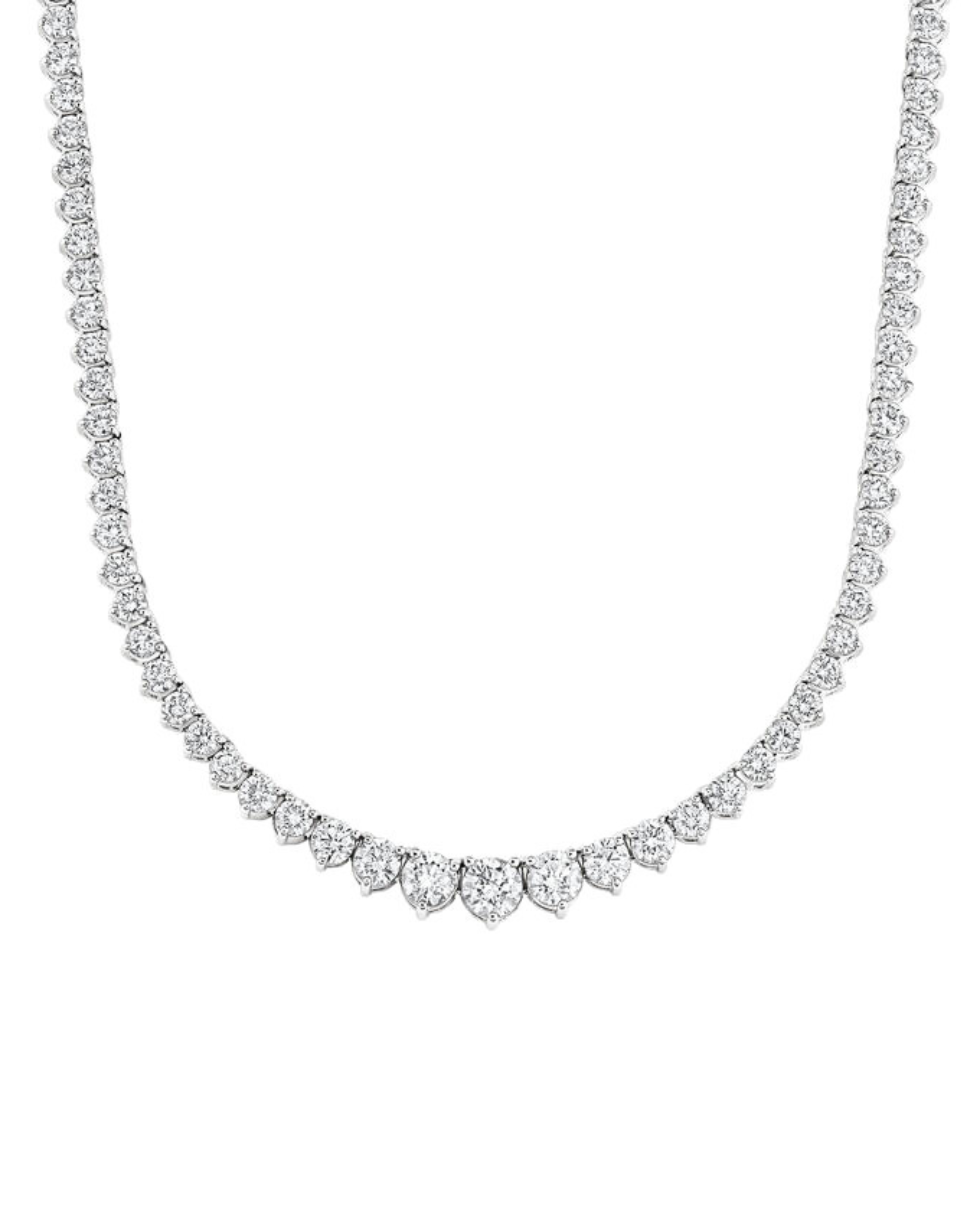 8.30ct Graduated Round Lab-Grown Diamond Tennis Necklace