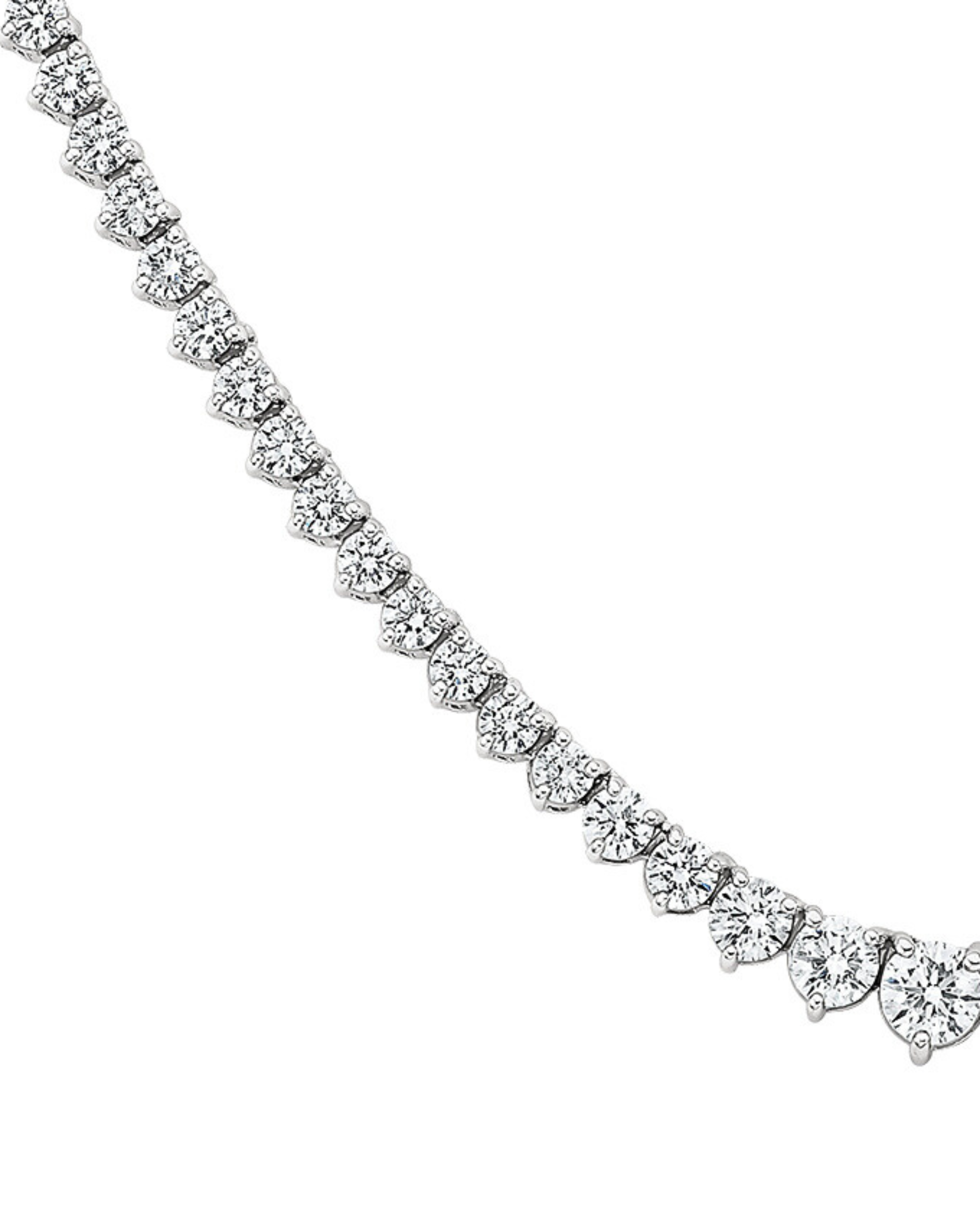 8.30ct Graduated Round Lab-Grown Diamond Tennis Necklace