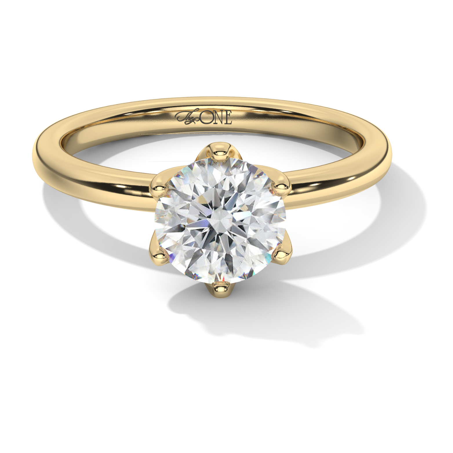 Round Petal Solitaire Engagement Ring