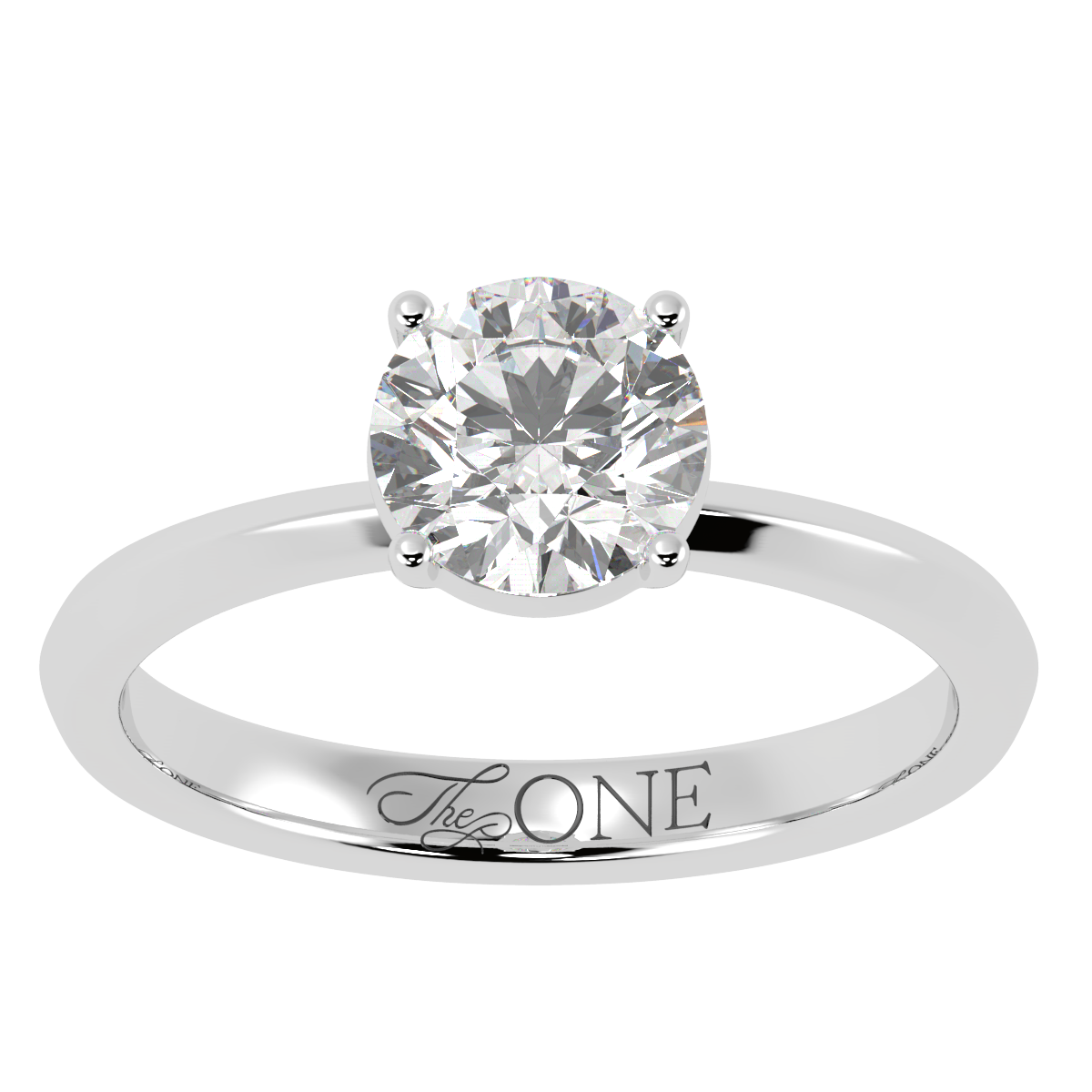 Round Solitaire 4-Claw Engagement Ring