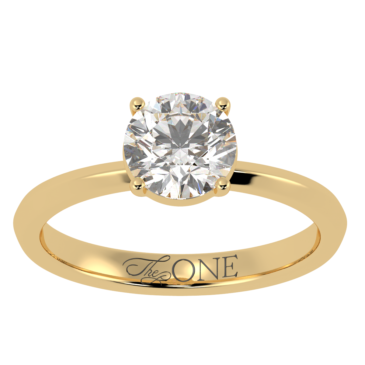 Round Solitaire 4-Claw Engagement Ring