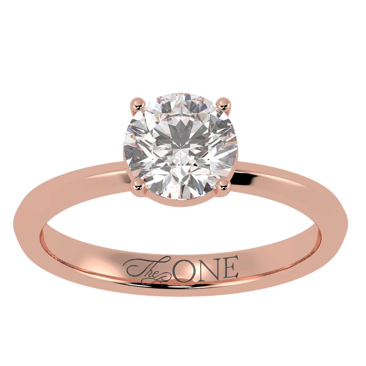 Round Solitaire 4-Claw Engagement Ring