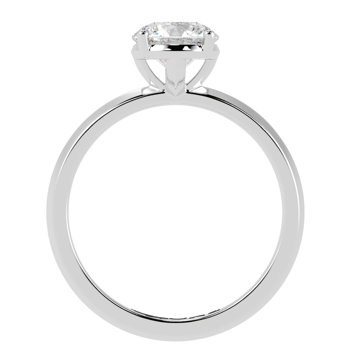 Round Solitaire 4-Claw Engagement Ring