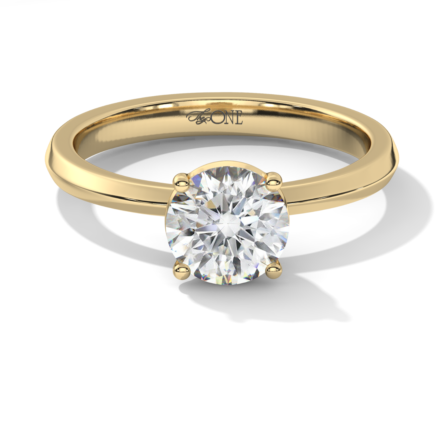 Round Solitaire 4-Claw Engagement Ring