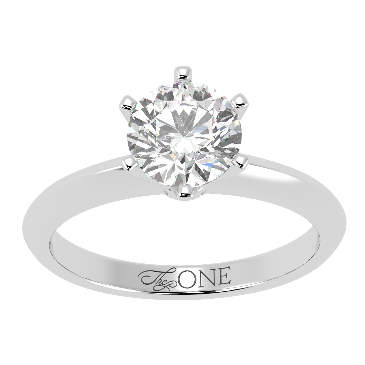 Round Solitaire 6-Claw Engagement Ring