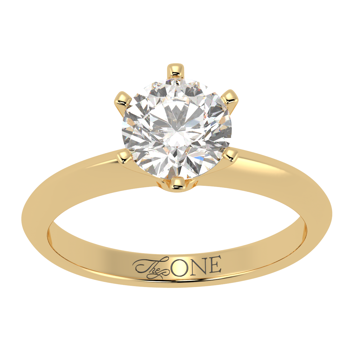 Round Solitaire 6-Claw Engagement Ring