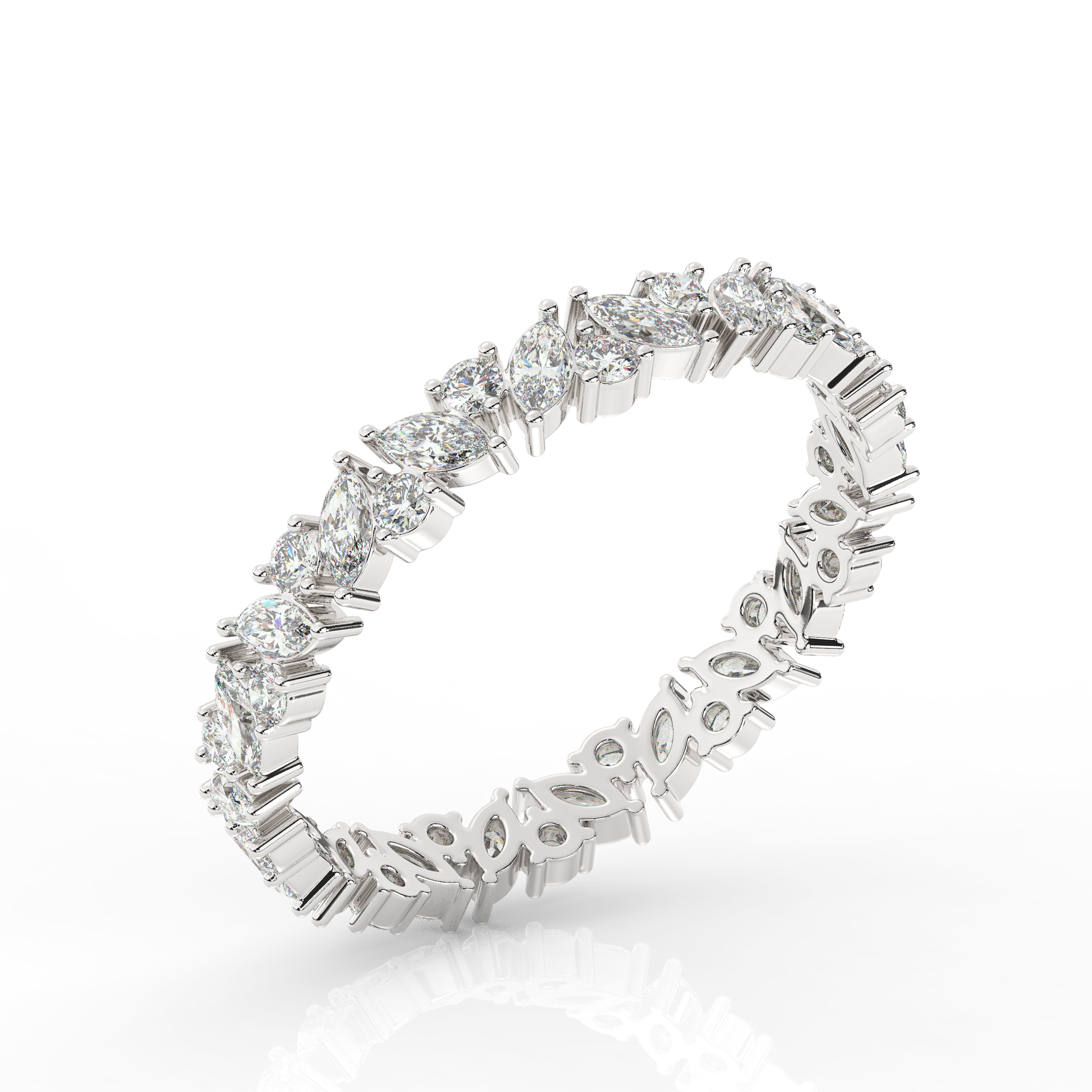 Marquise & Round Diamond Eternity Band