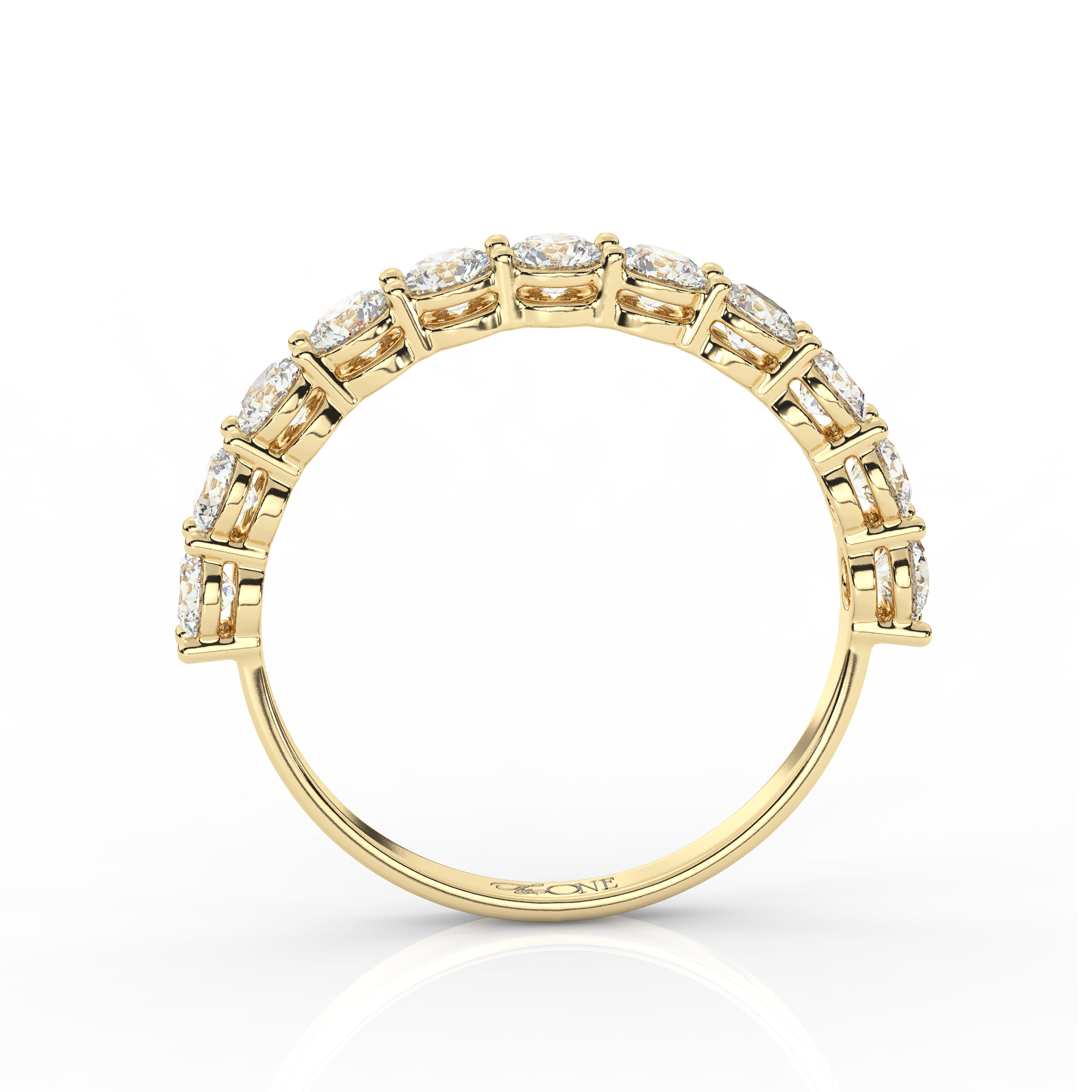 Round Diamond Half Eternity Band