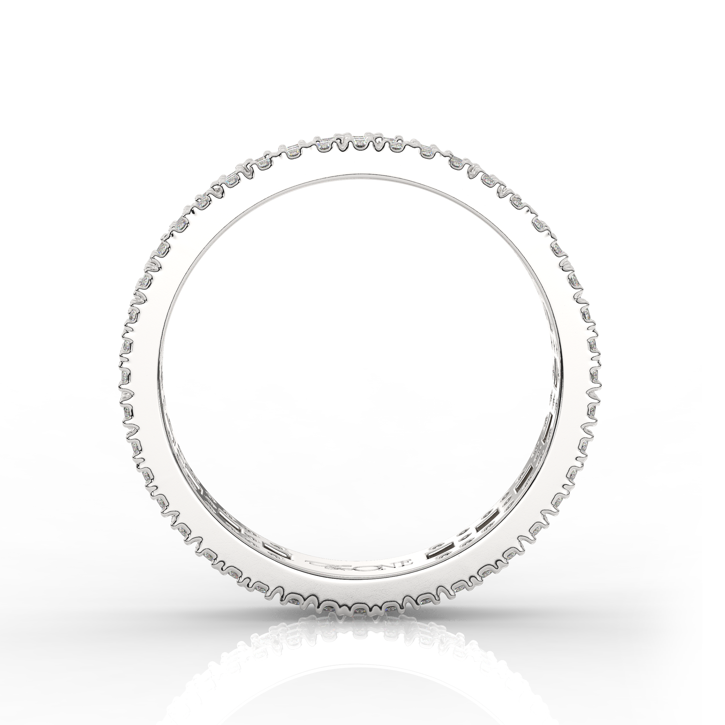 Narrow T-Shaped Diamond Pavé Ring