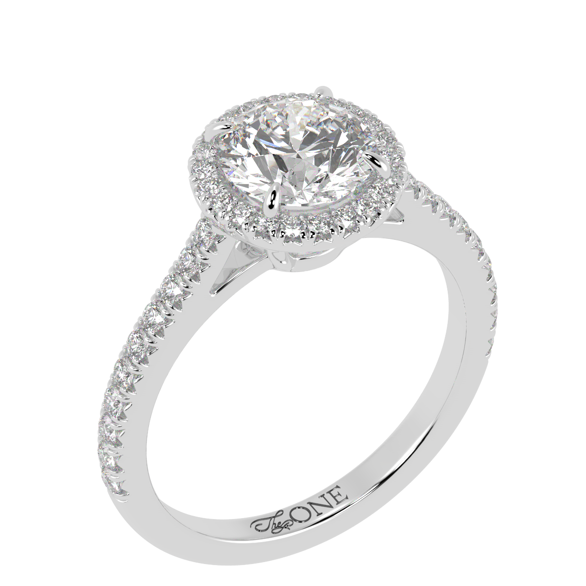 Round Halo Diamond Engagement Ring