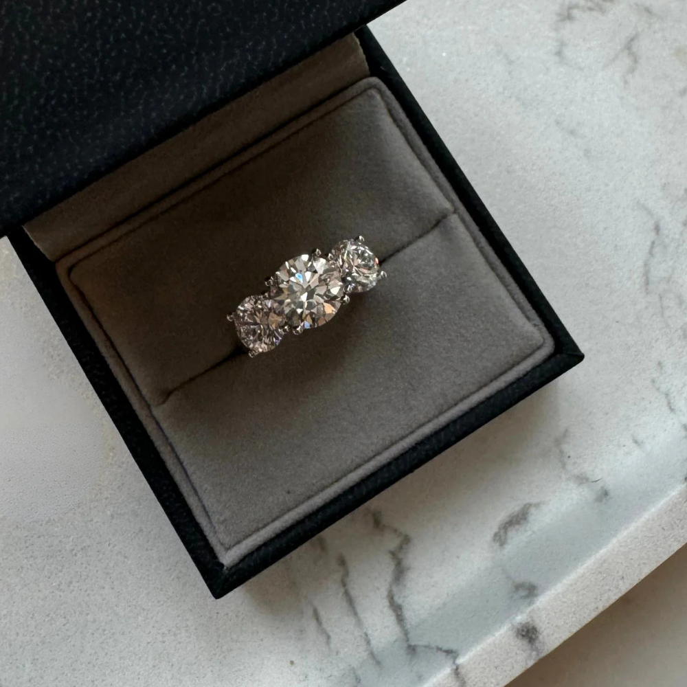 Platinum Trilogy Ring with a 2ct Centre and 1ct Side Stones