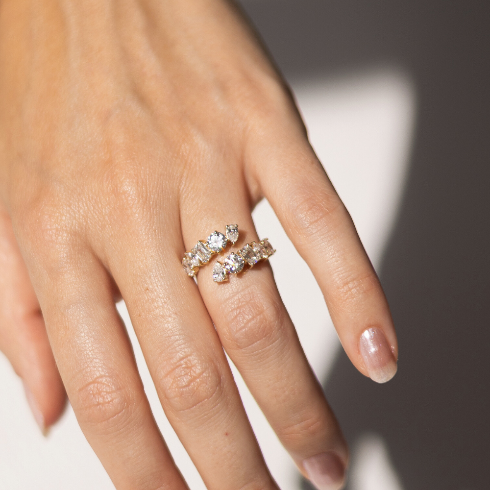 Custom Multi-Stone Diamond Wrap Ring