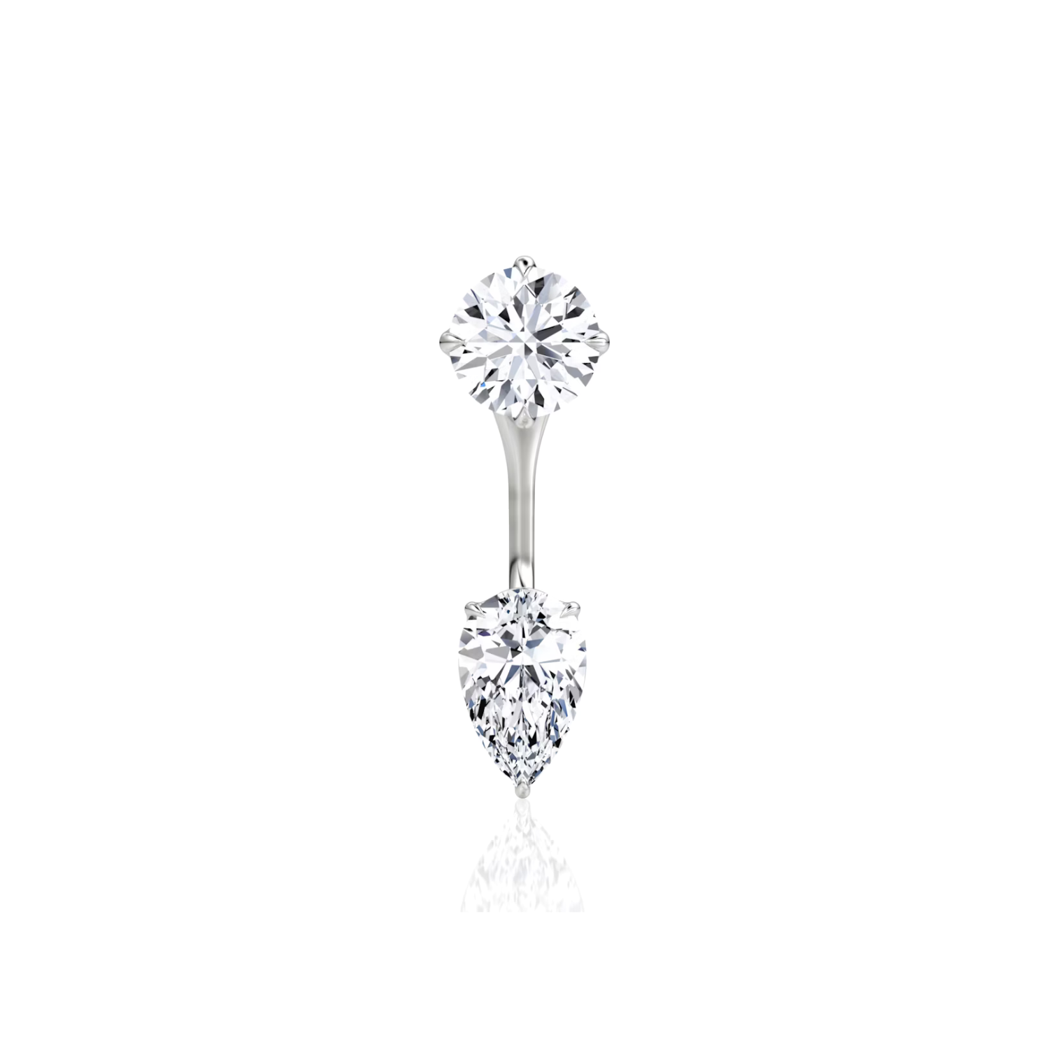 Diamond Stud and Pear Diamond Ear Jacket