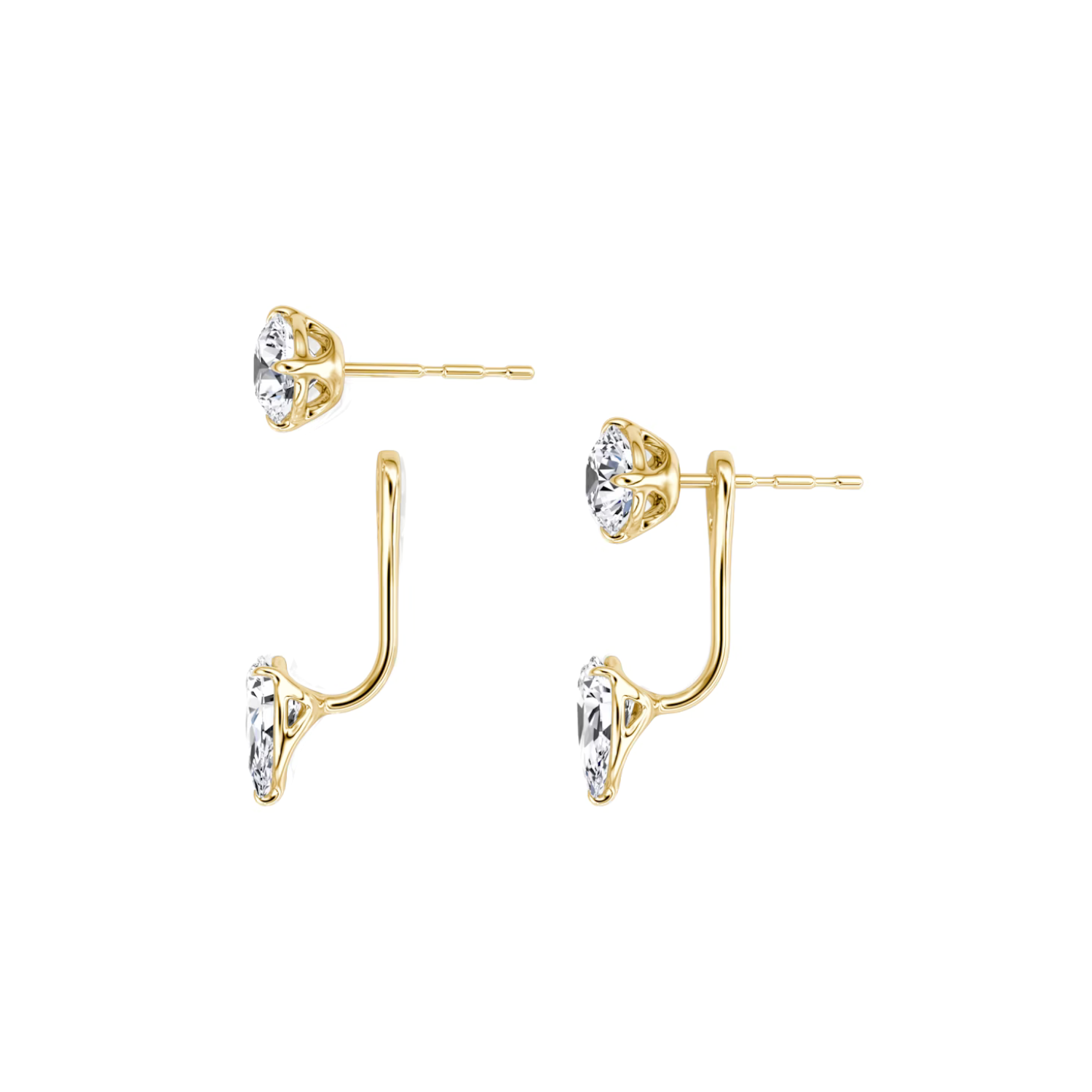 Diamond Stud and Pear Diamond Ear Jacket