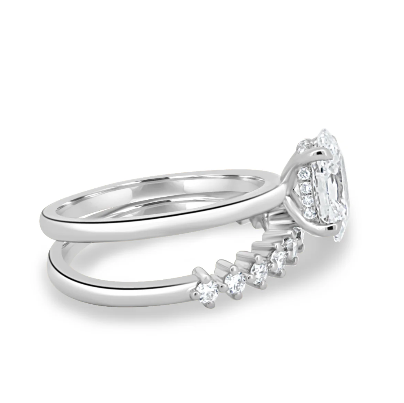 Double Band Oval Solitaire