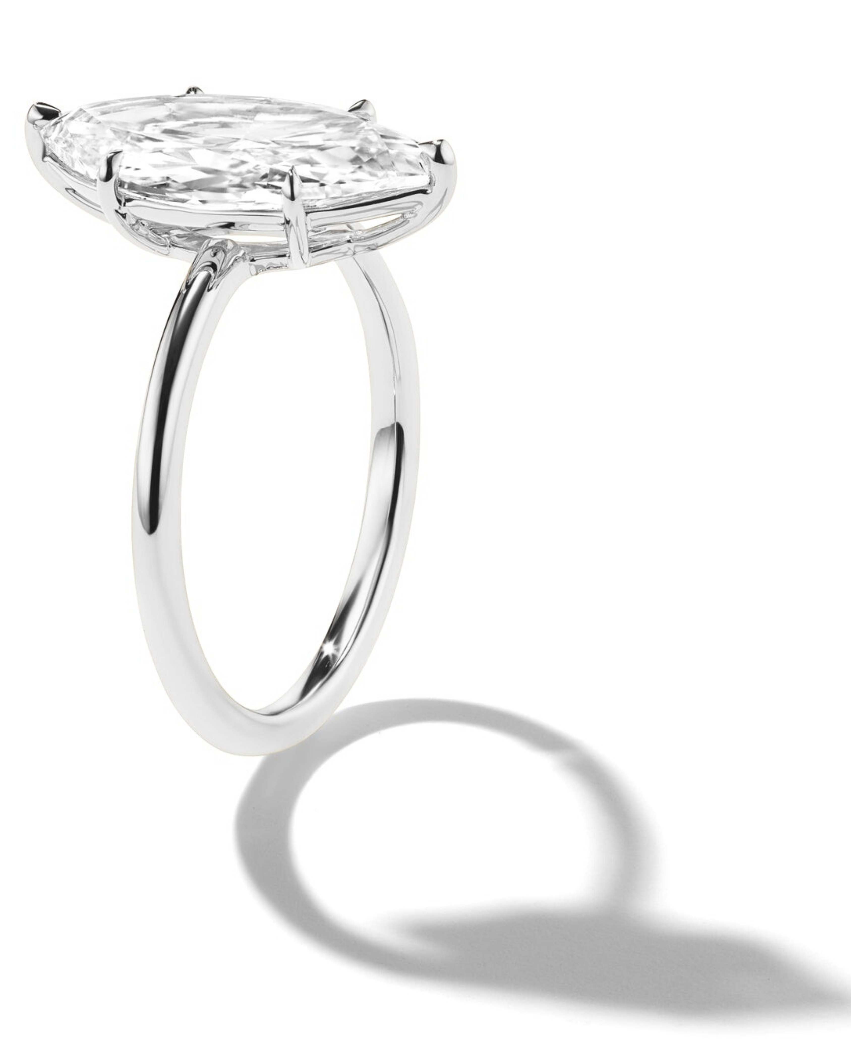 Marquise Solitaire 6-Claw Engagement Ring White Gold