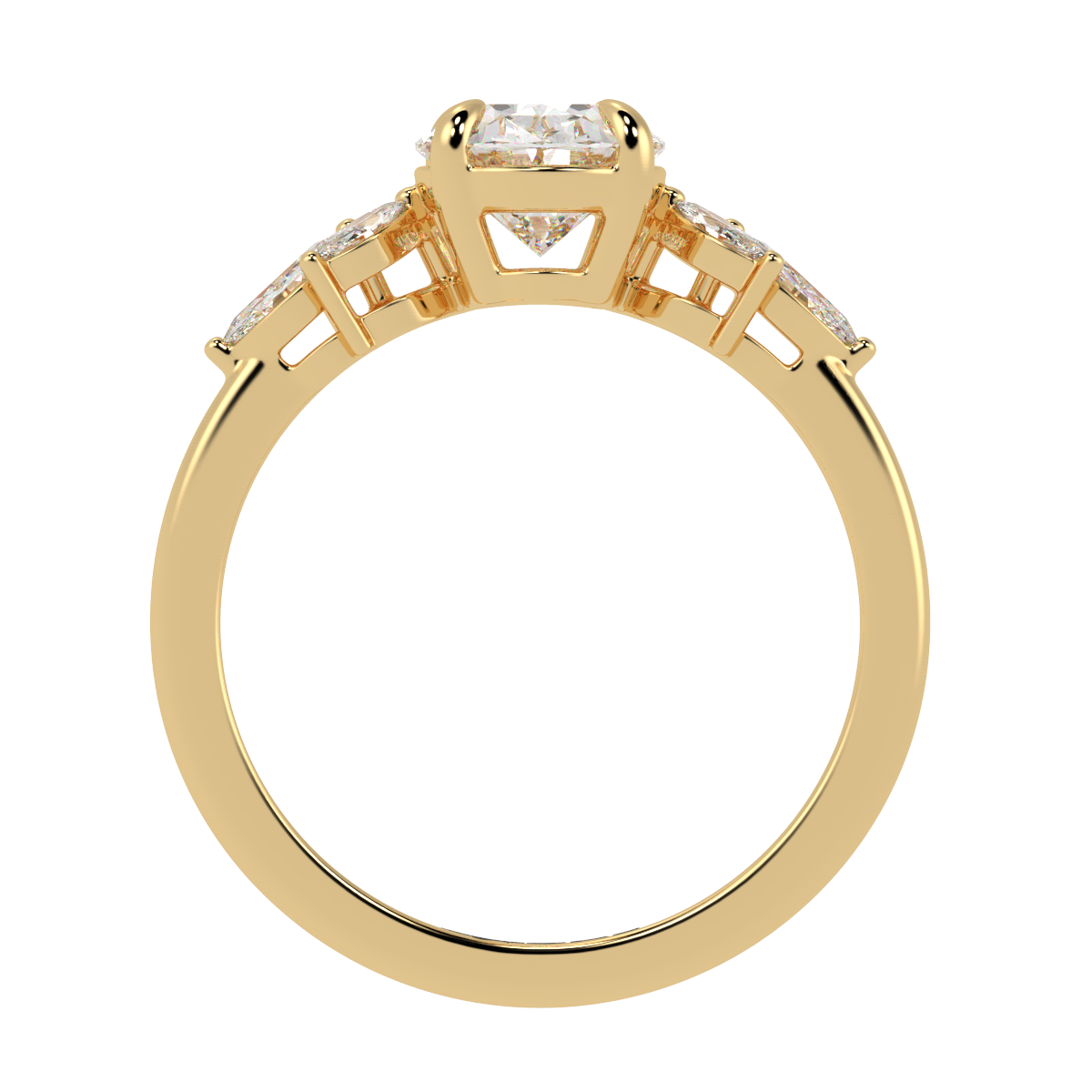 Oval Marquise with Marquise Accents Engagement Ring