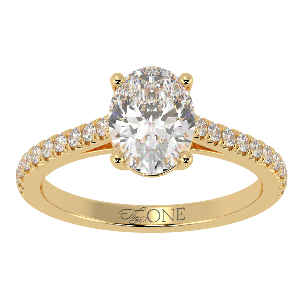 Oval, Pavé Engagement Ring