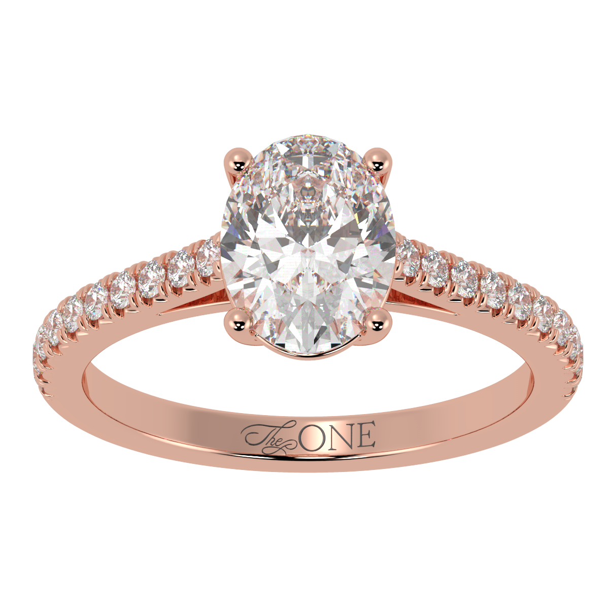 Oval, Pavé Engagement Ring