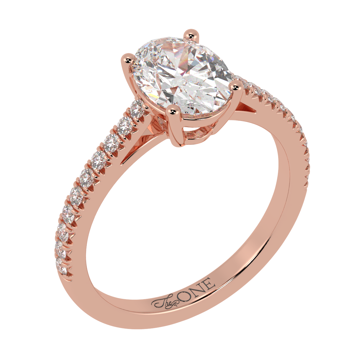 Oval, Pavé Engagement Ring