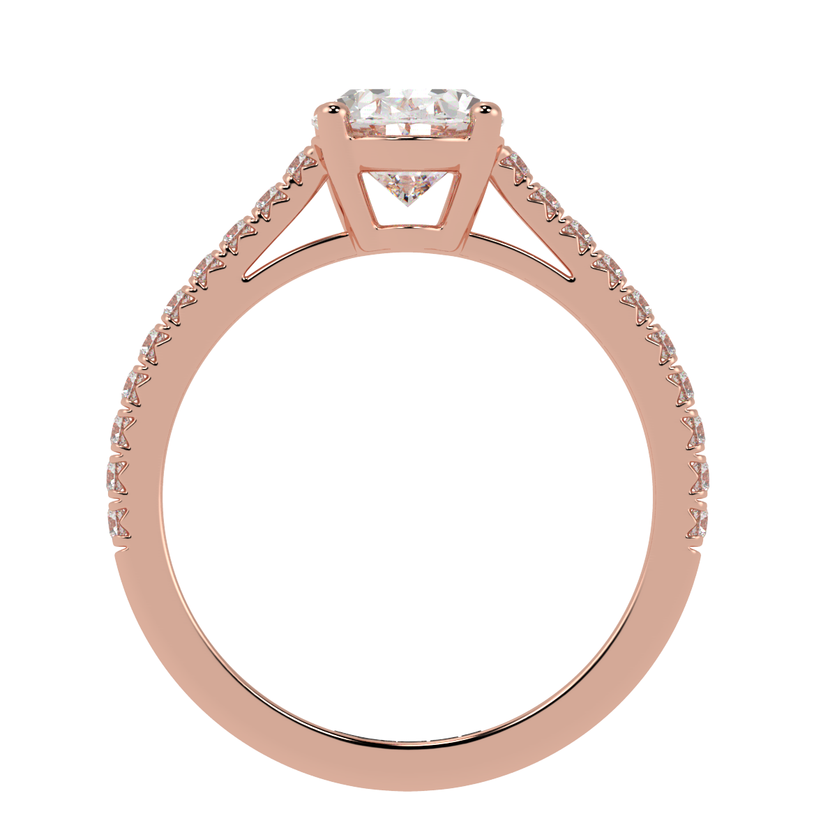 Oval, Pavé Engagement Ring