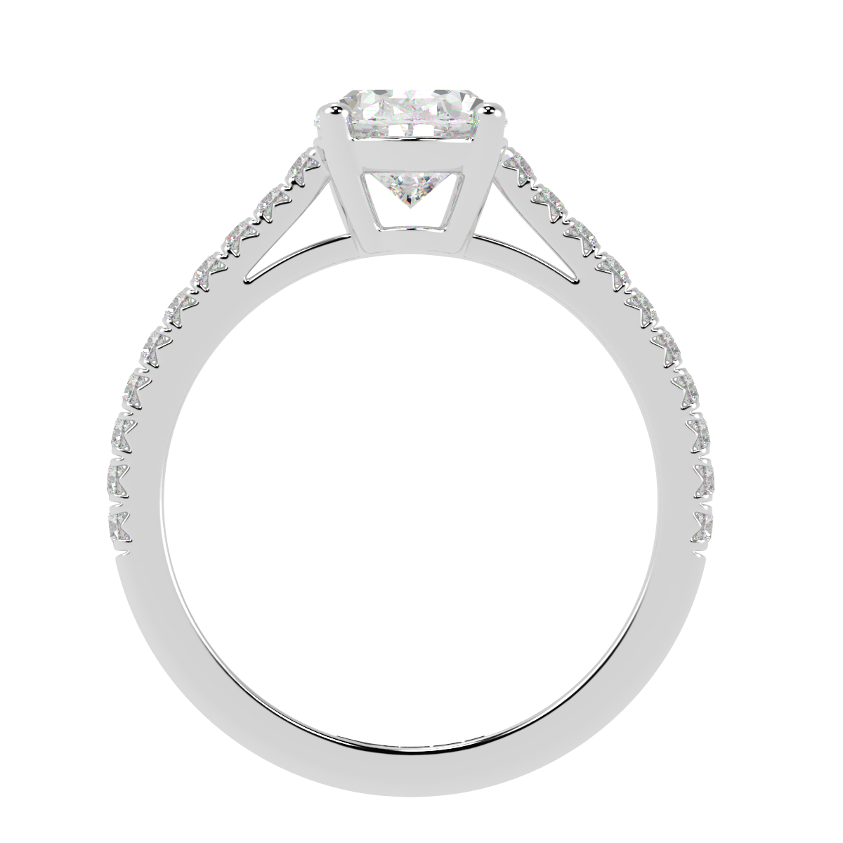 Oval, Pavé Engagement Ring