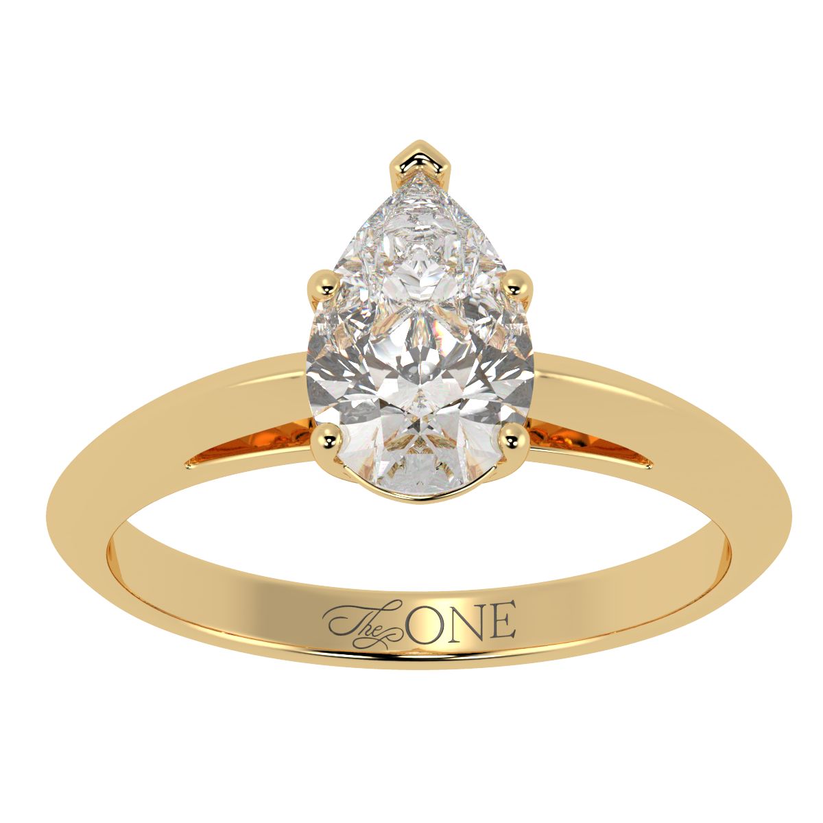 5-Claw Pear Solitaire Engagement Ring