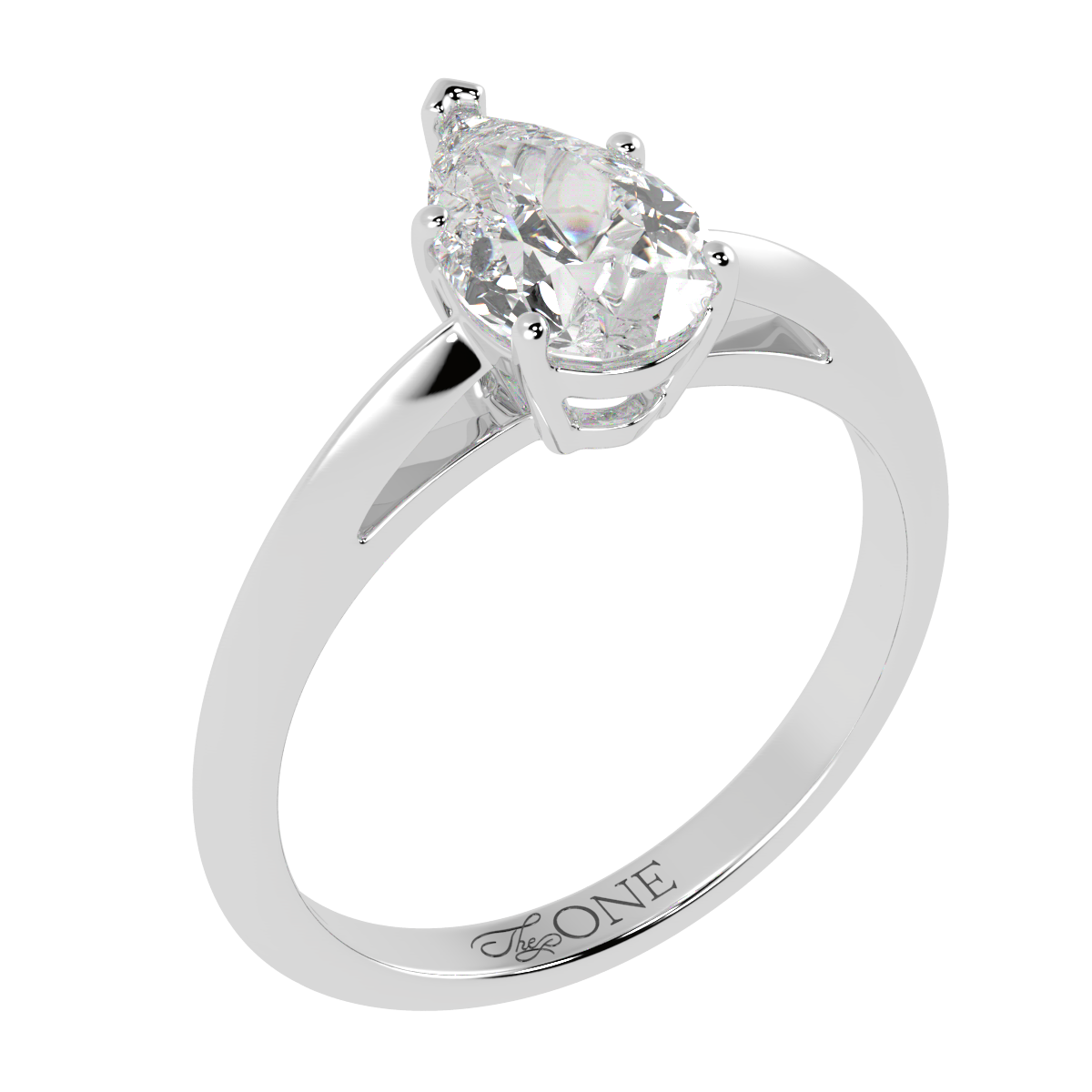 5-Claw Pear Solitaire Engagement Ring