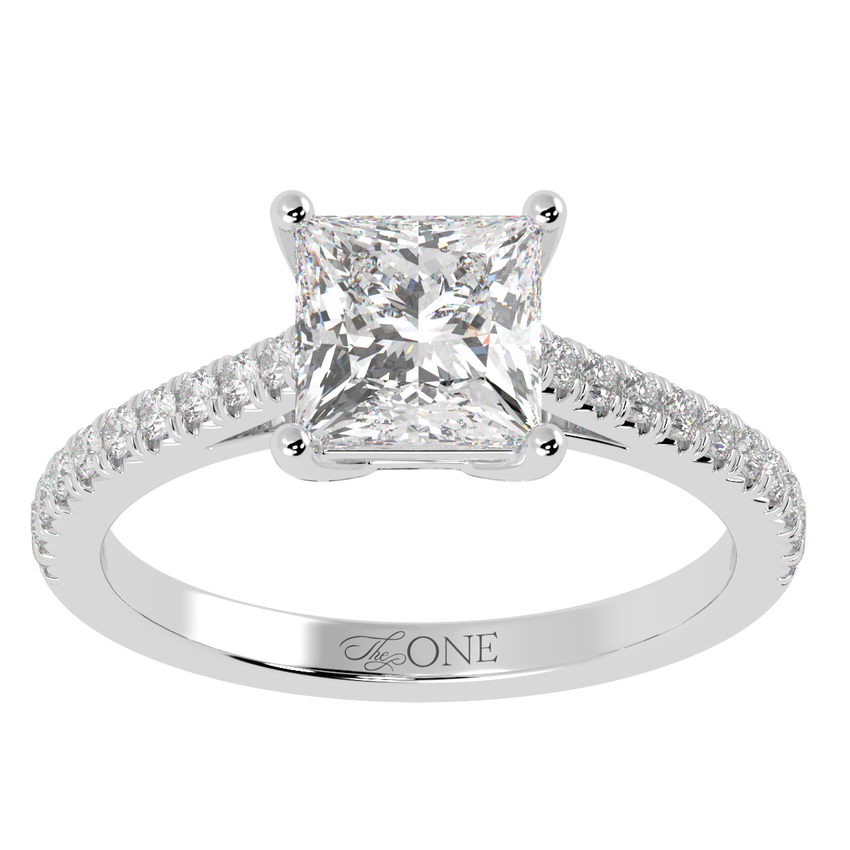 Princess Pavé Diamond Engagement Ring