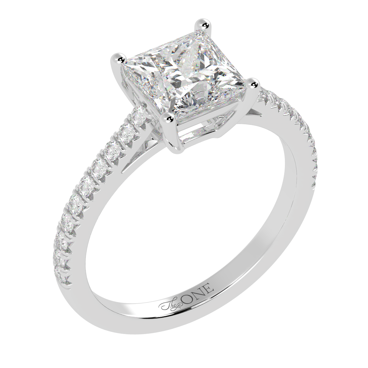 Princess Pavé Diamond Engagement Ring