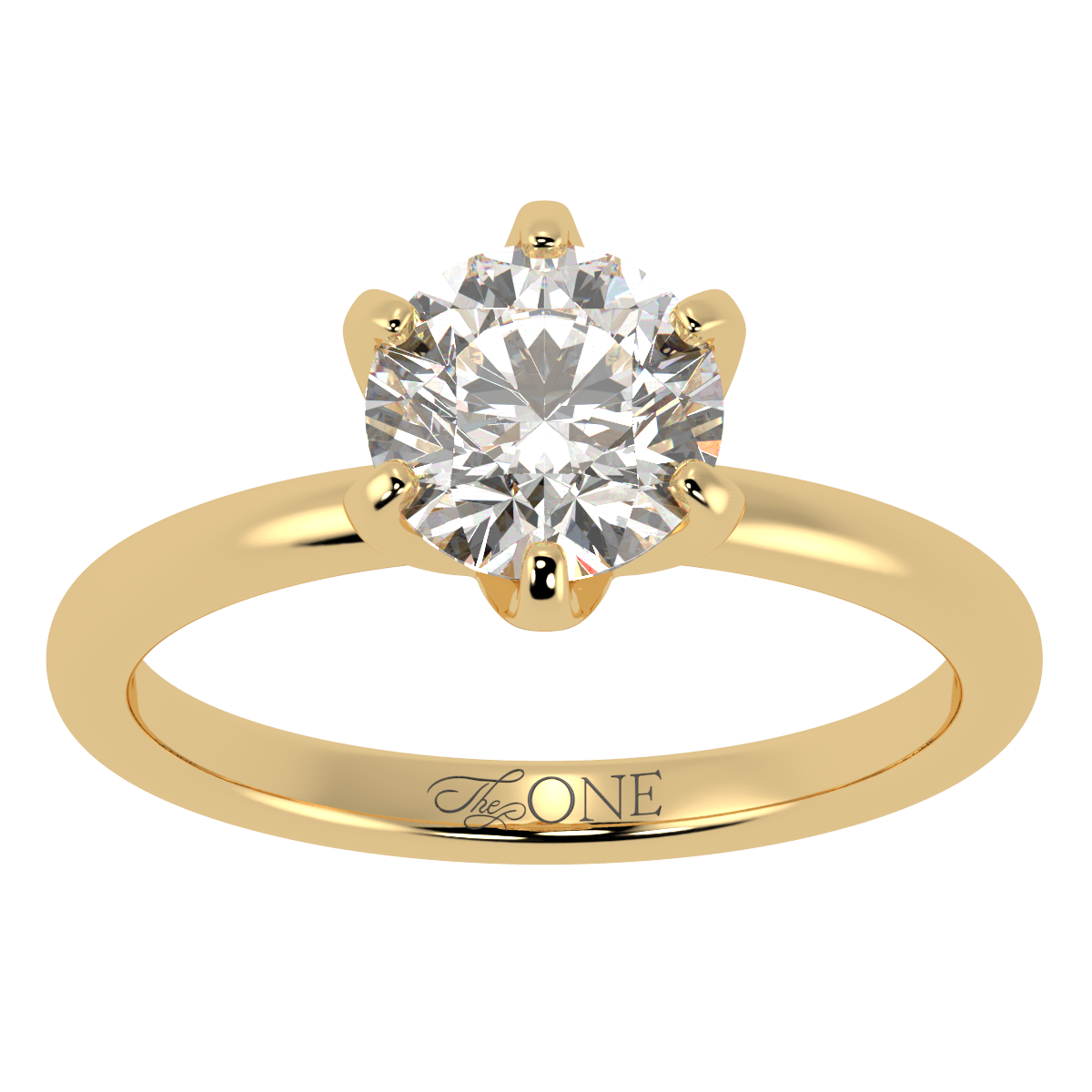 Petal-Set, Round 6-Claw Solitaire Engagement Ring