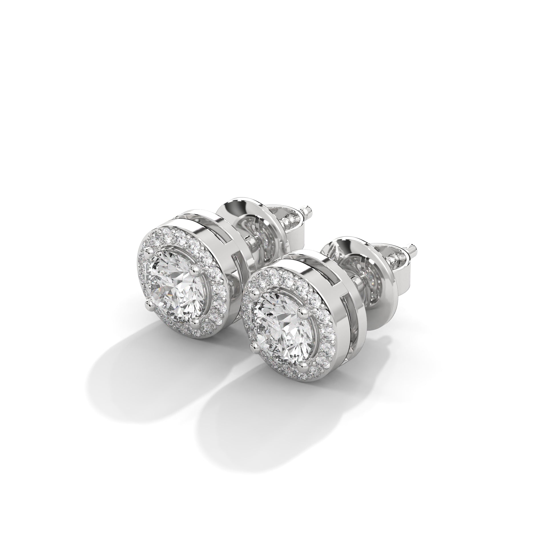 The Diamond Atelier Round Halo Stud