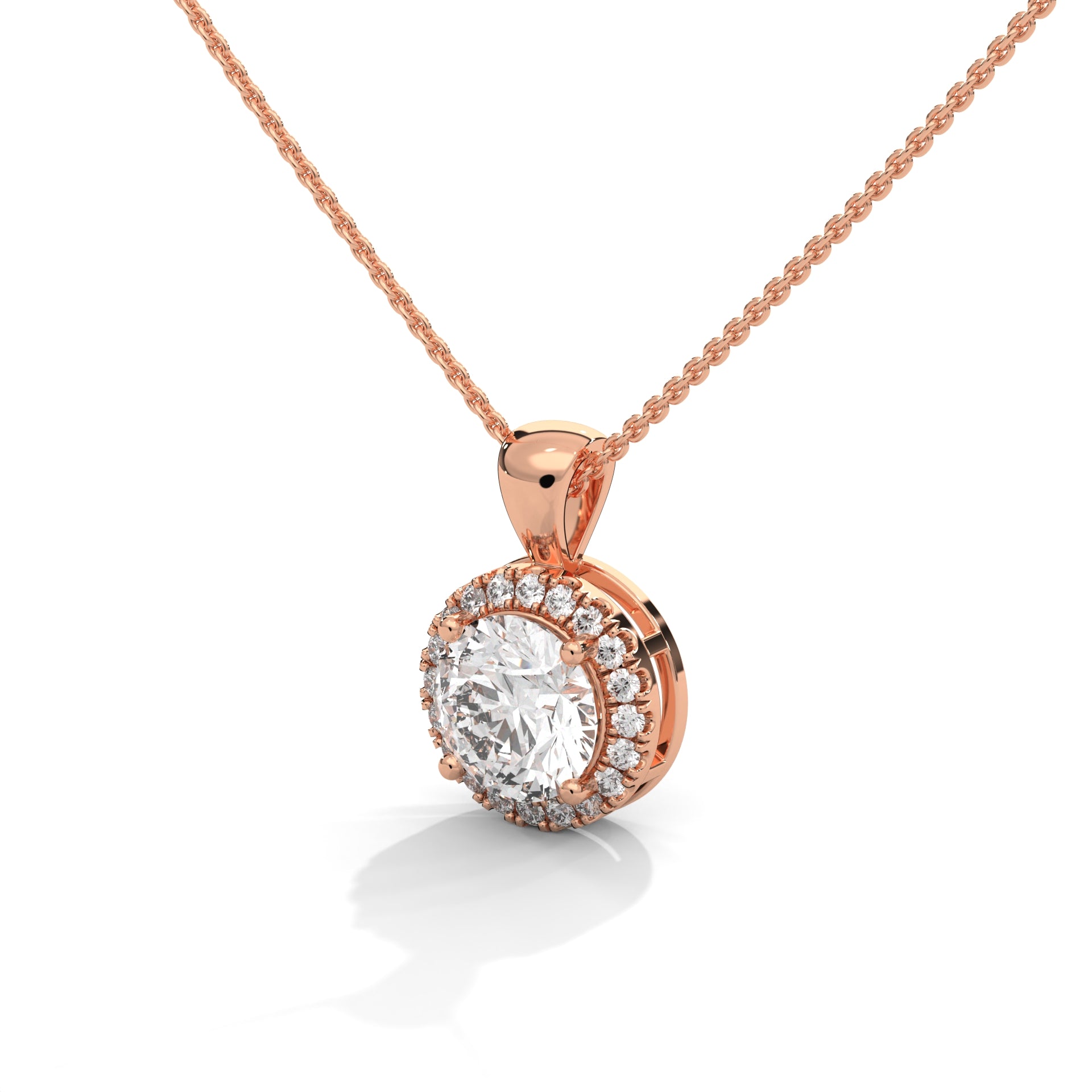 Classic Round Halo Pendant