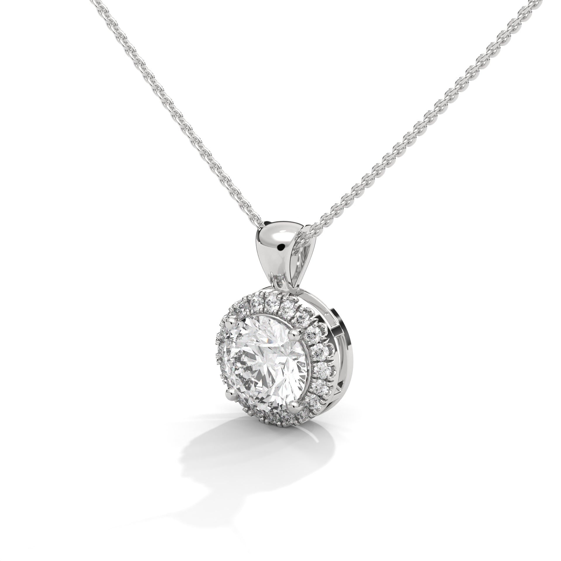 Classic Round Halo Pendant