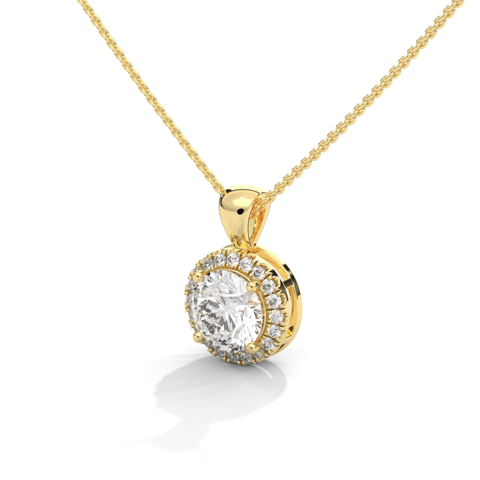 Classic Round Halo Pendant