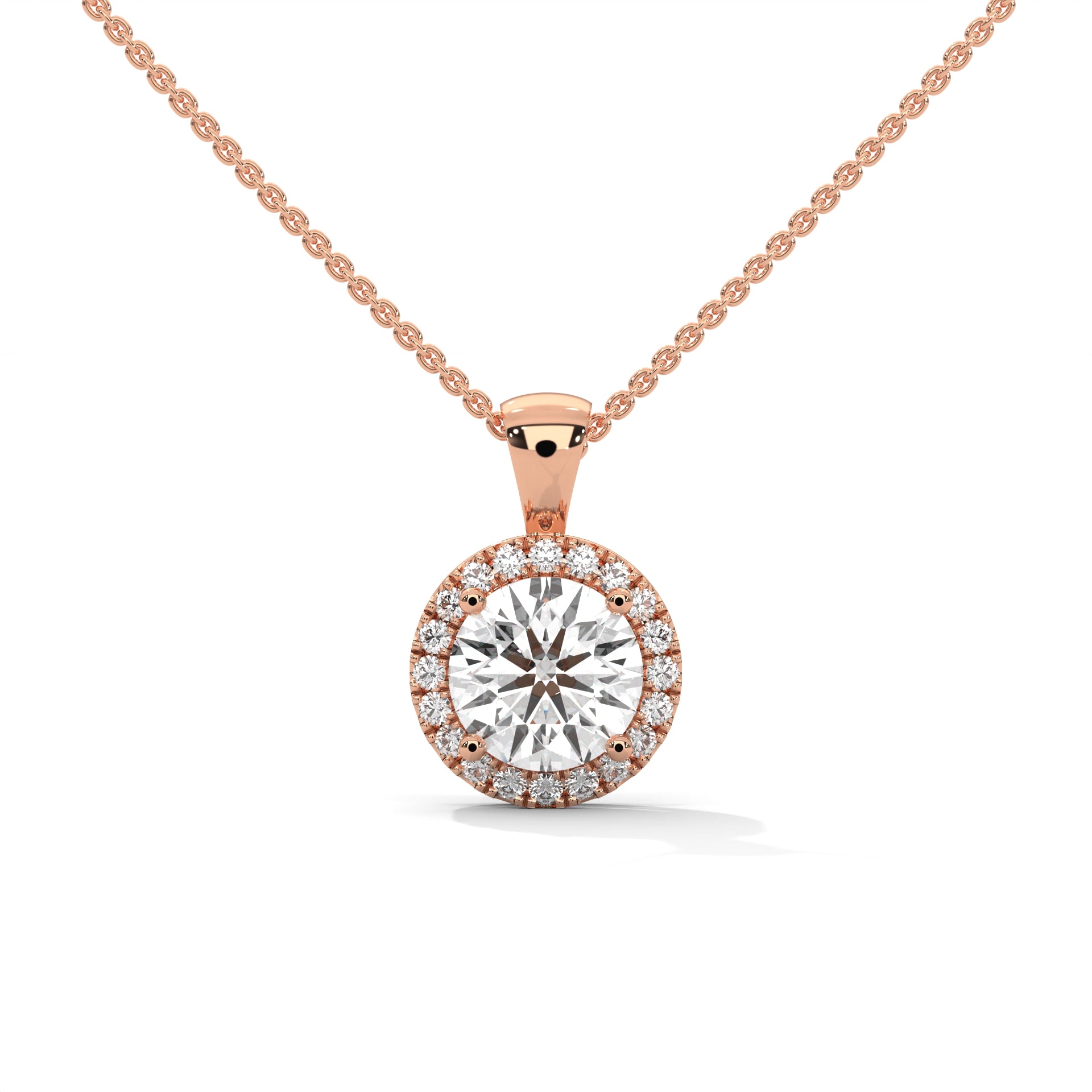 Classic Round Halo Pendant