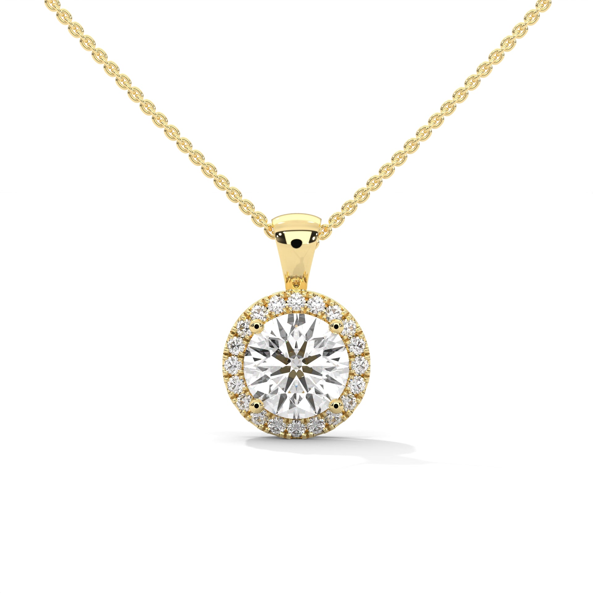 Classic Round Halo Pendant