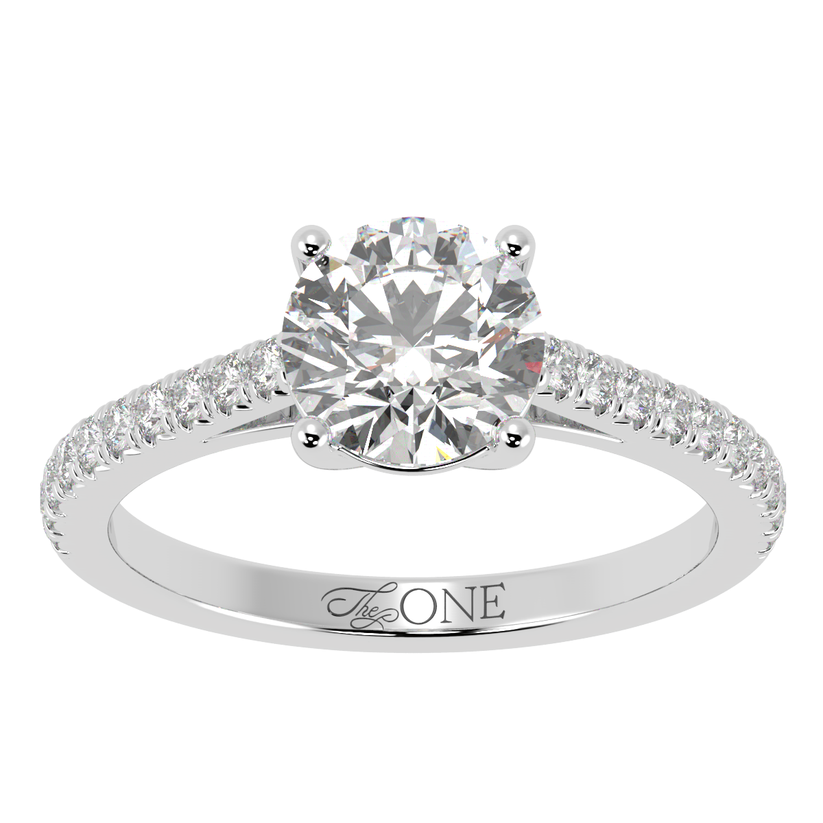 Round Pavé Engagement Ring