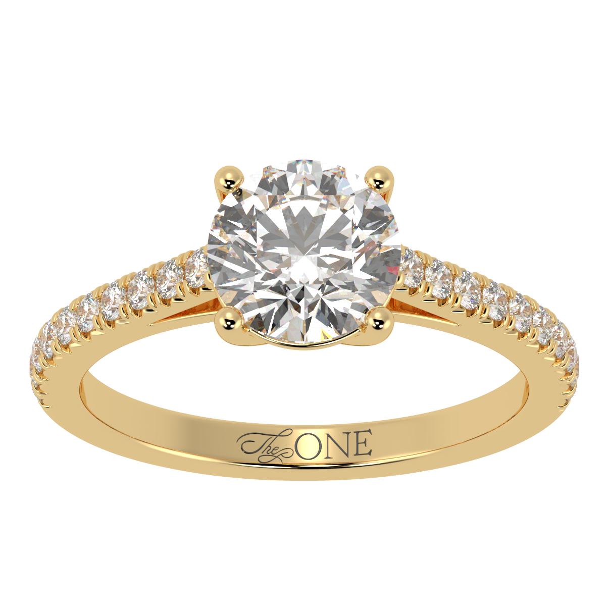 Round Pavé Engagement Ring