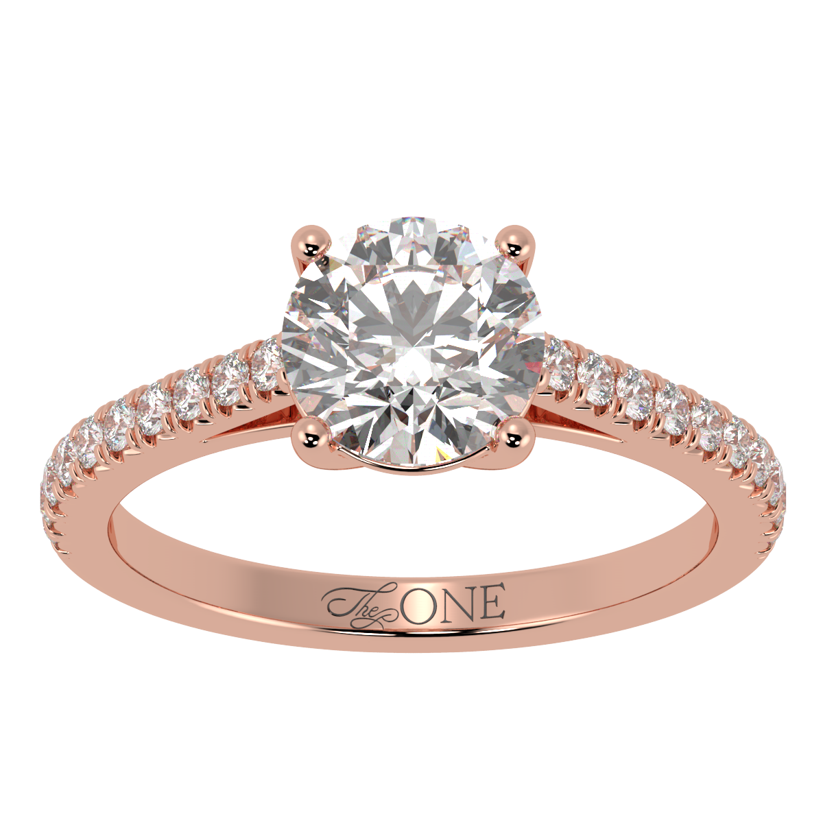 Round Pavé Engagement Ring