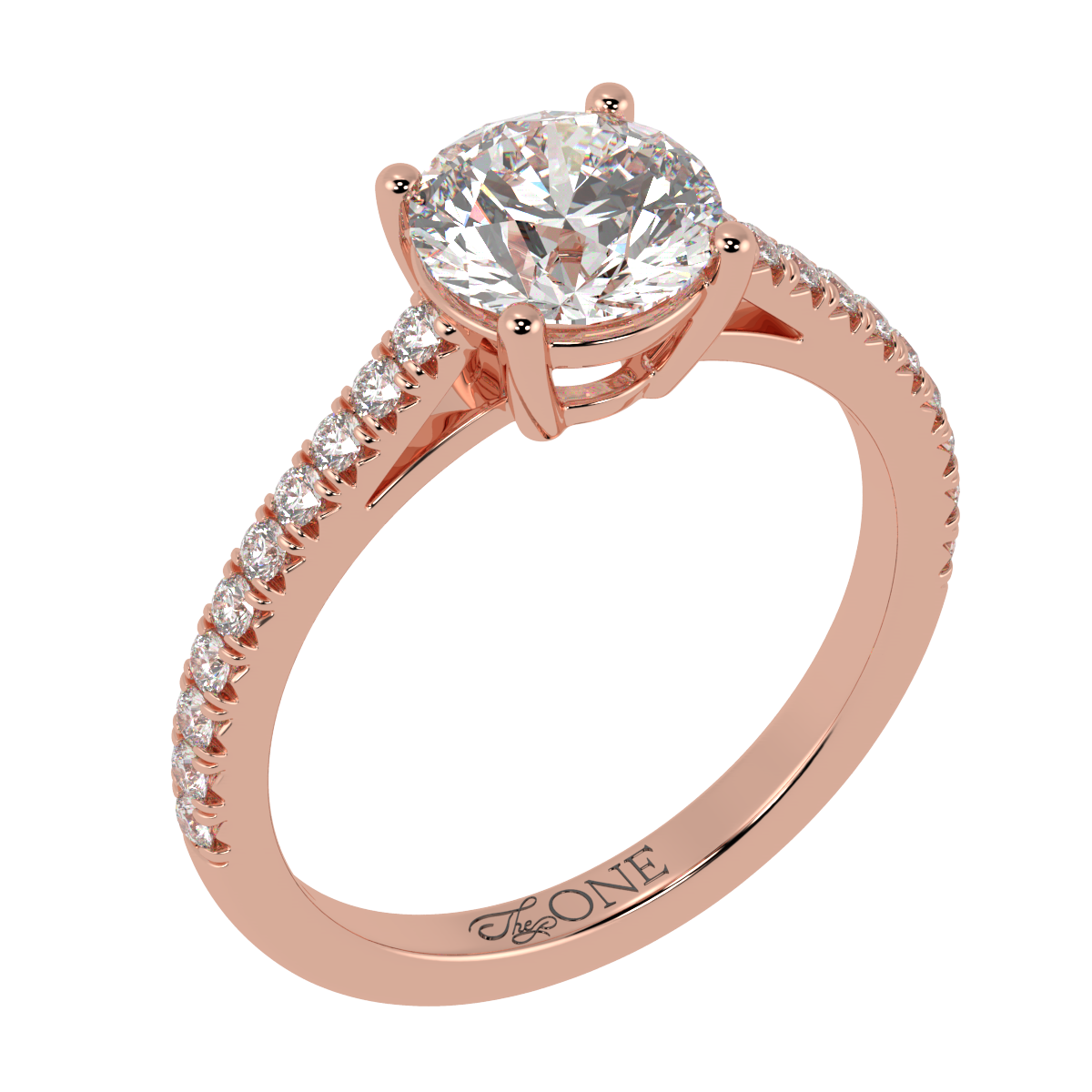 Round Pavé Engagement Ring